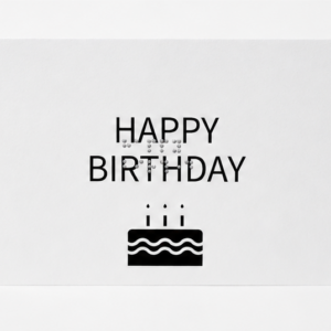 Personalized Braille birthday card with printed text