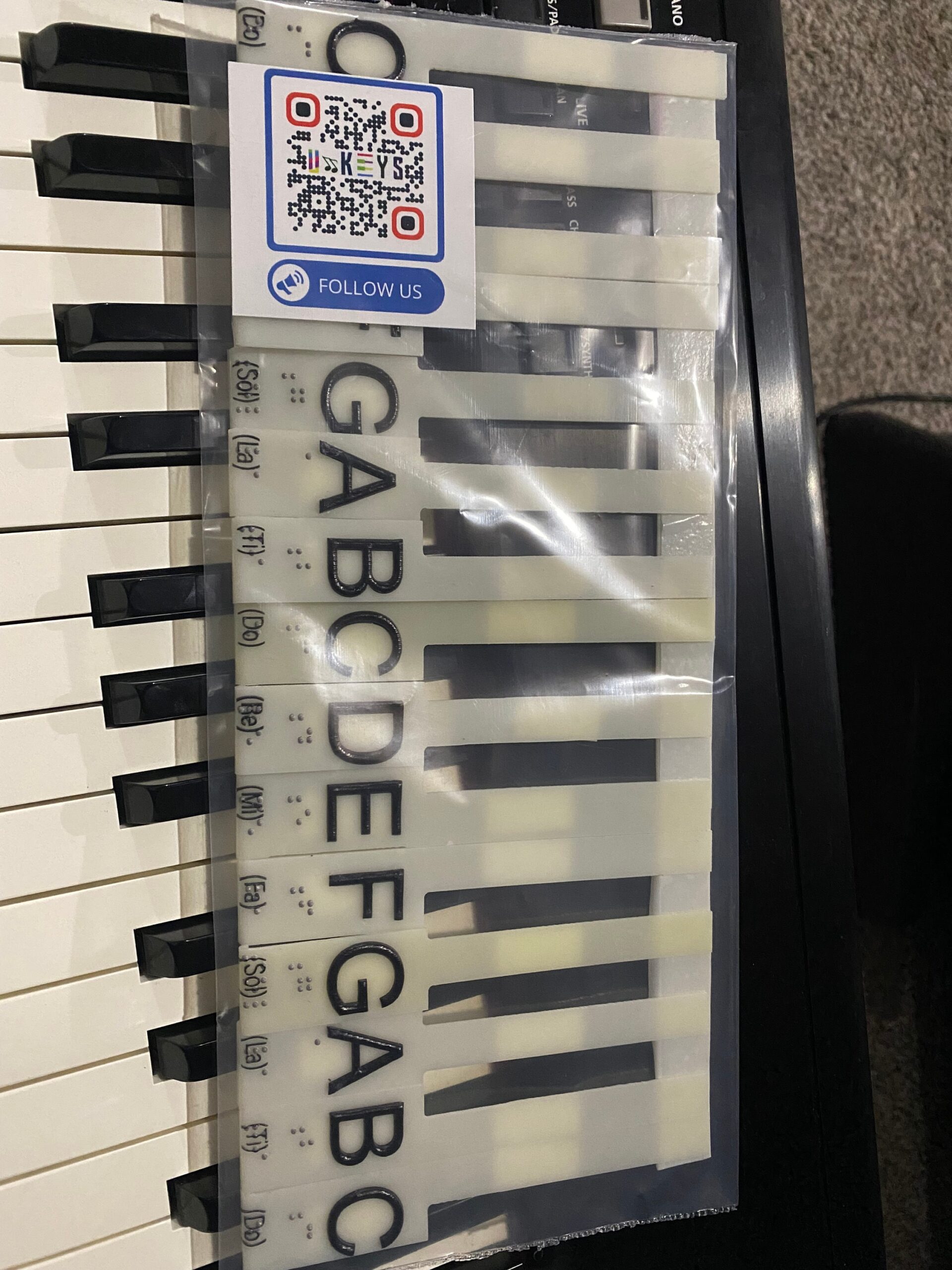 U-KEYS® Braille & Tactile Piano Key Overlays – 15-Key Educational Set - Image 7