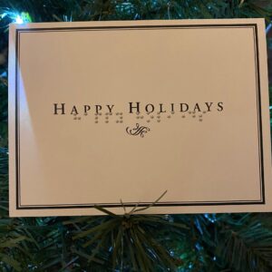 Braille holiday greeting card Season's Greetings