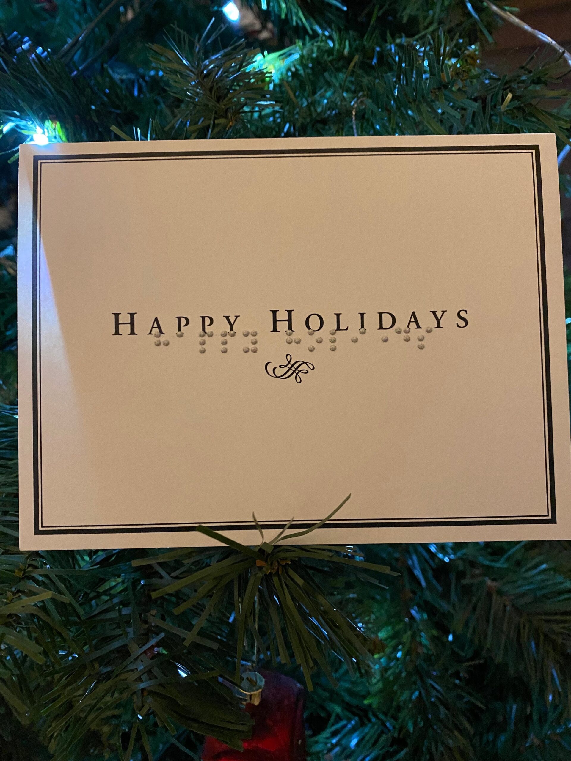 Braille holiday greeting card Season's Greetings