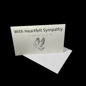 Personalized Braille sympathy card with tactile Braille