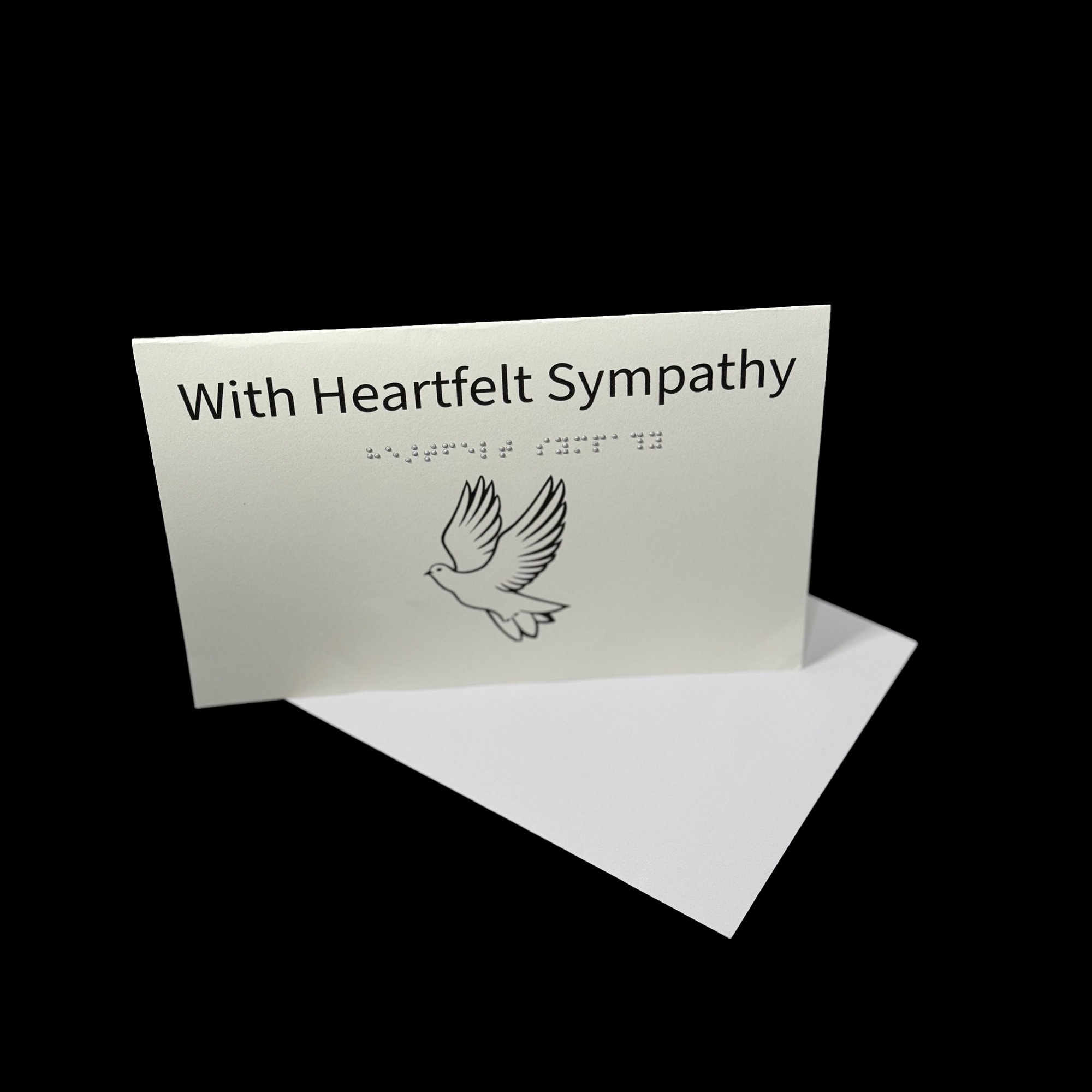 Personalized Braille sympathy card with tactile Braille